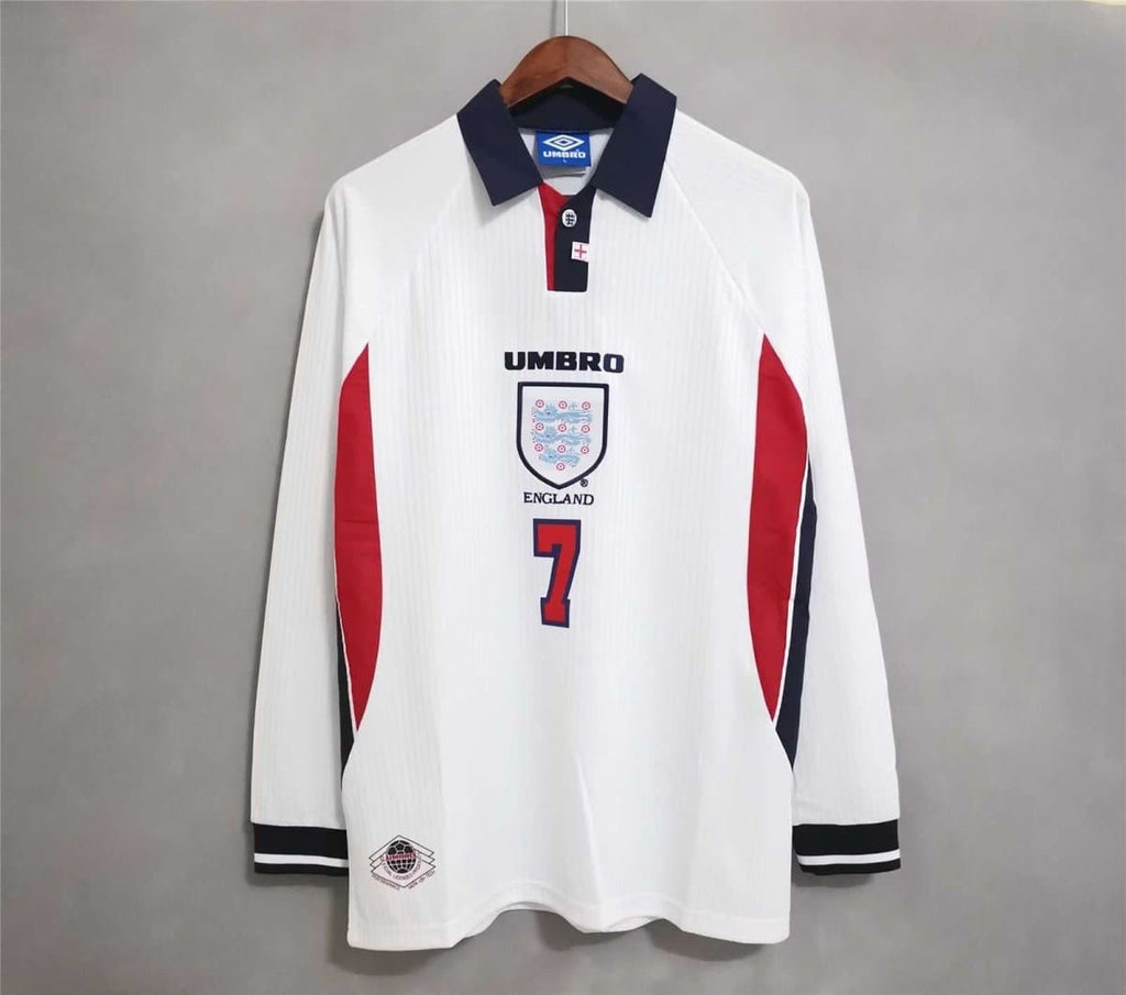 England 1998 Retro Long Sleeve Jersey