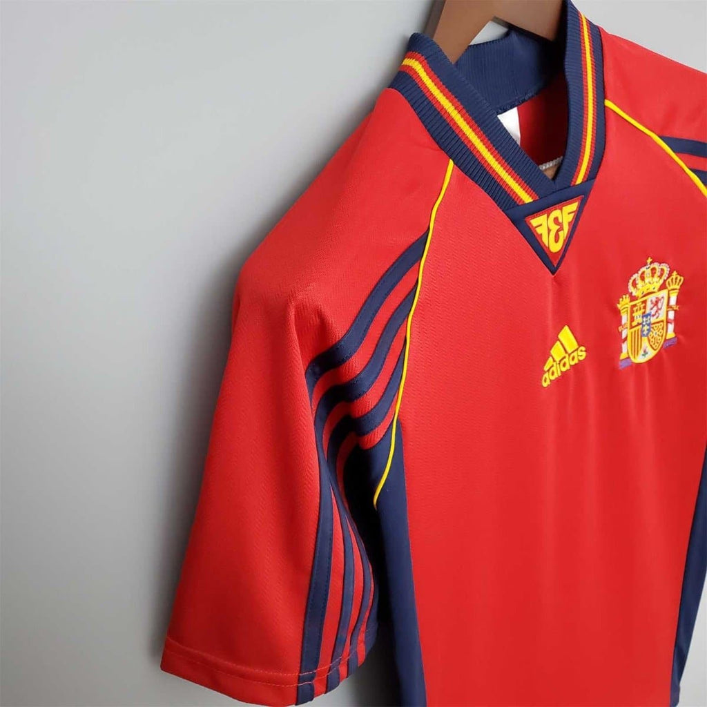 Spain 1998 Home Retro Football Jersey