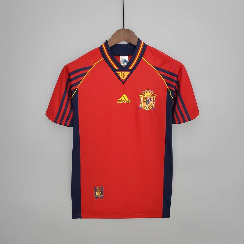 Spain 1998 Home Retro Football Jersey