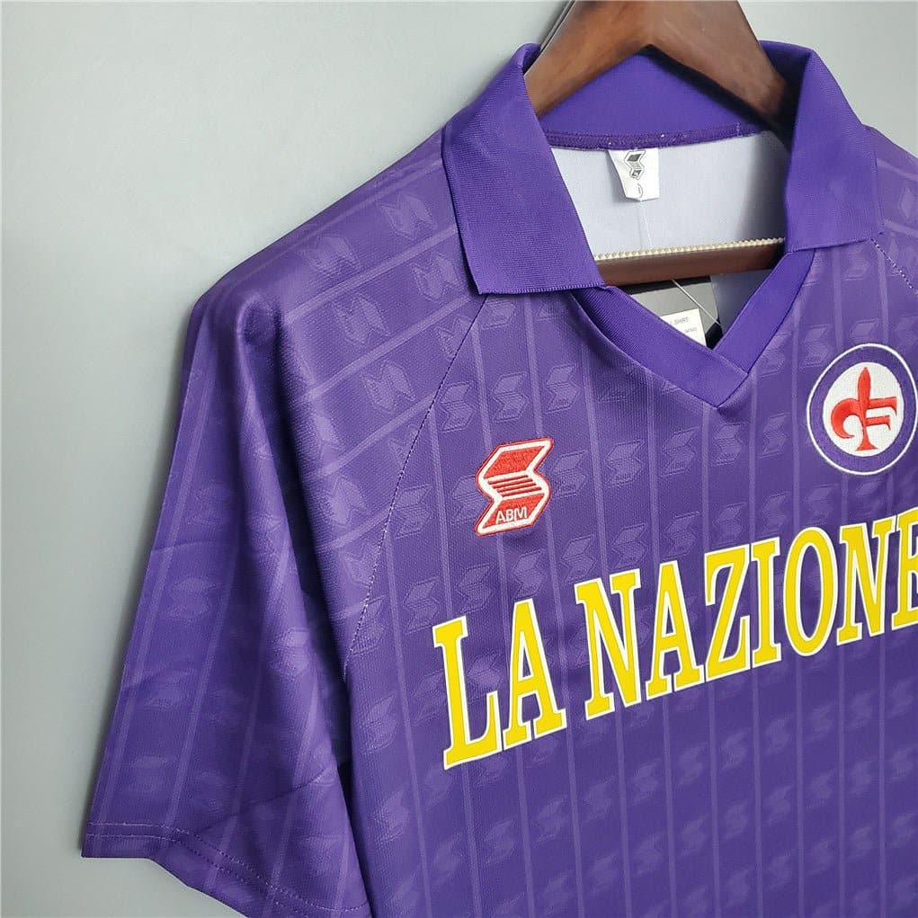 Fiorentina 1989-1990 Home Retro Football Jersey