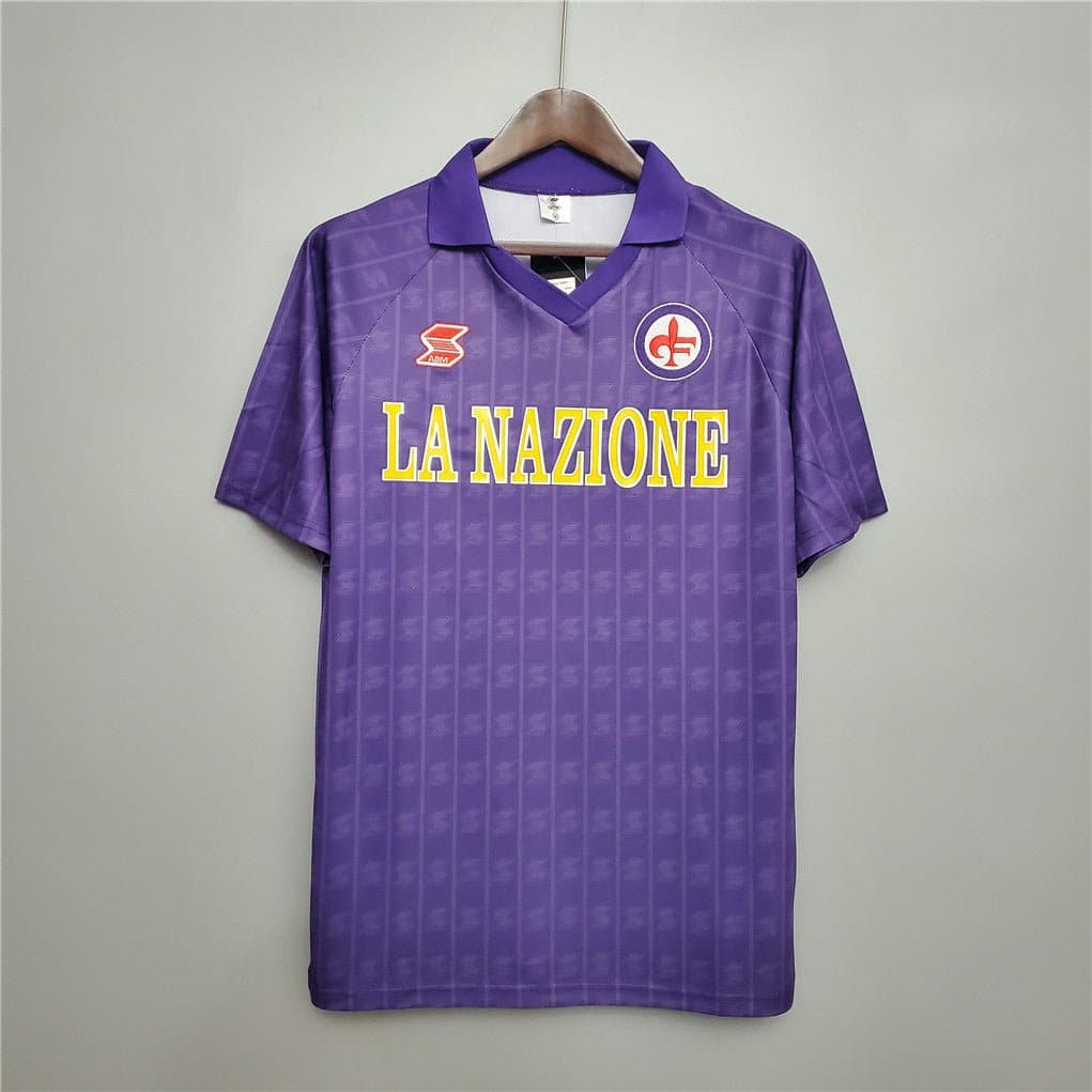 Fiorentina 1989-1990 Home Retro Football Jersey