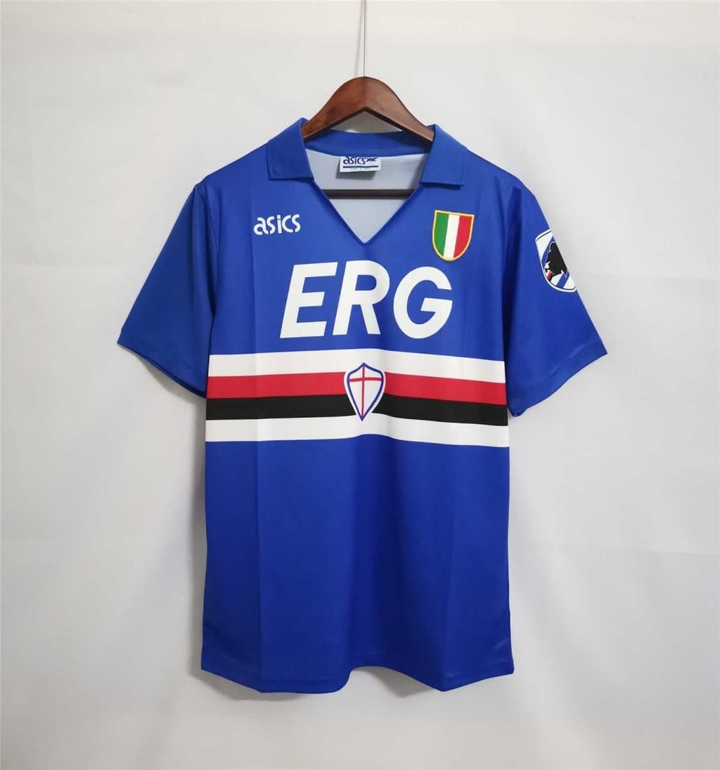 Sampdoria 1991-92 Home Retro Football Jersey