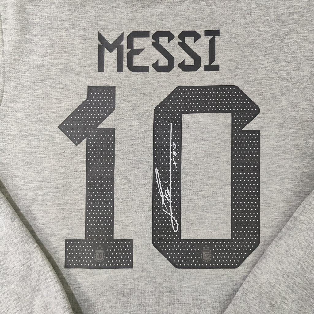 Argentina Signed Messi Hoodie (Grey)