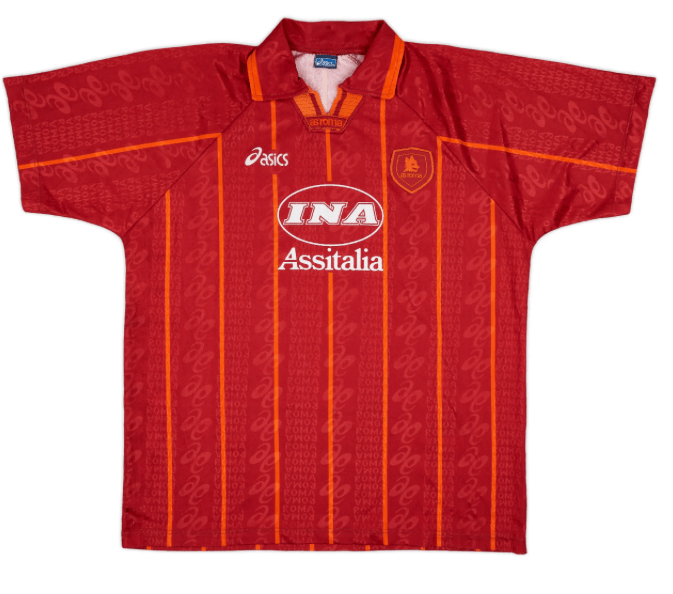 AS Roma 1996-97 Home Football Jersey
