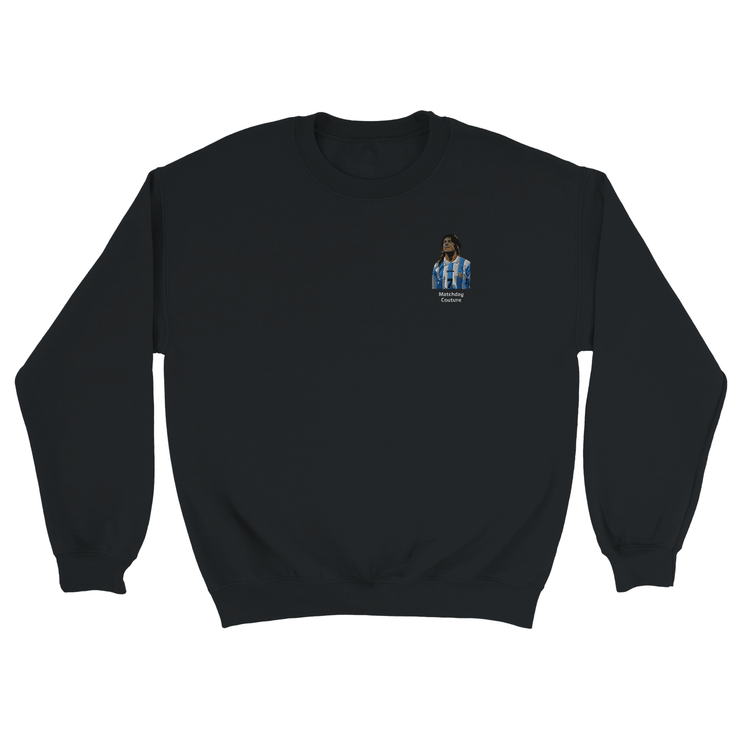 Caniggia Embroidered Black Football Sweatshirt