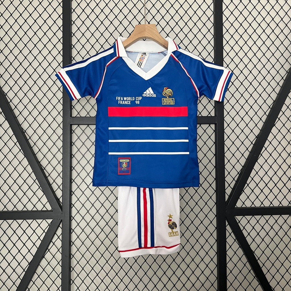 France 1998 Home Football Jersey Kids