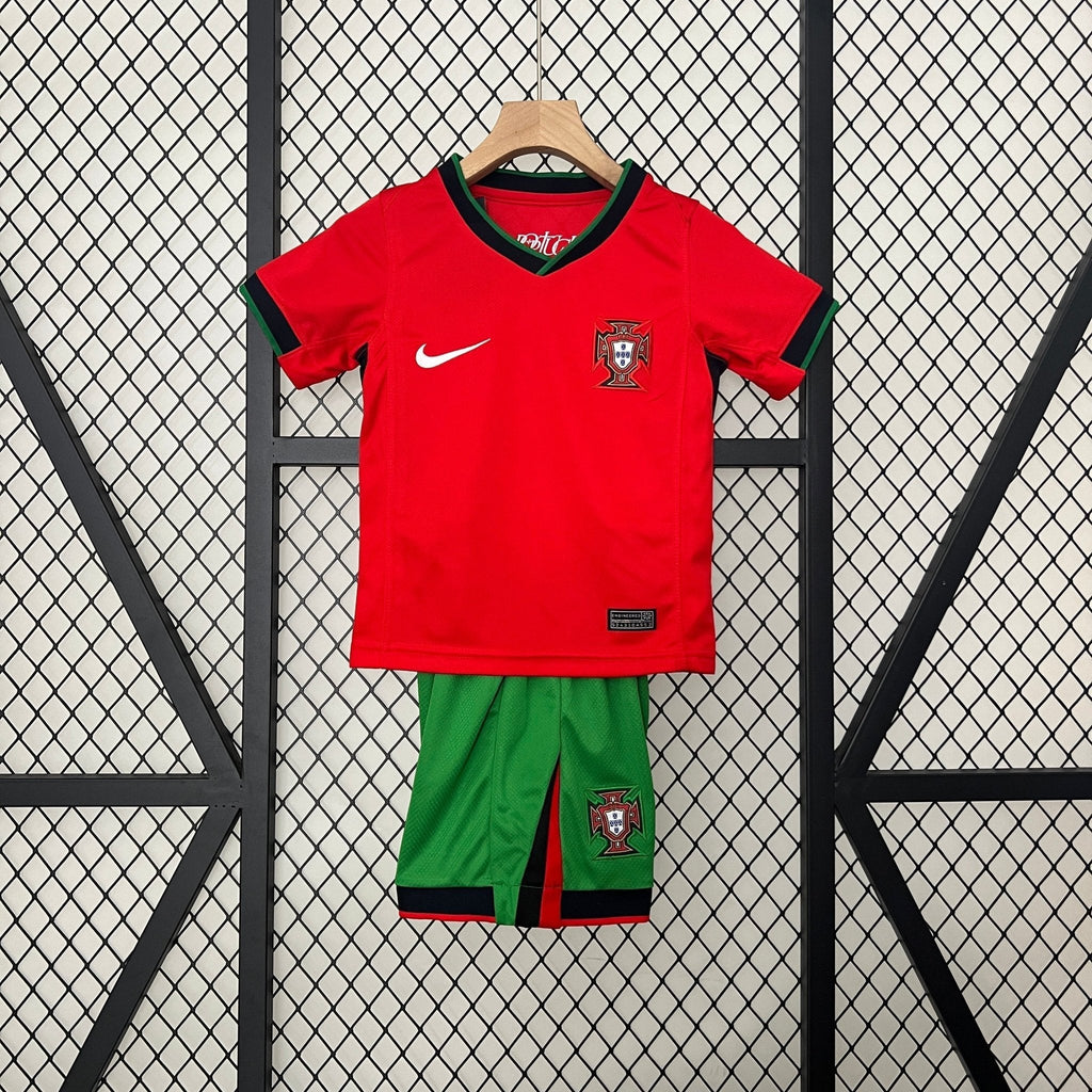 Portugal 2024 Home Football Jersey Kids